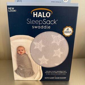 Halo SleepSack Swaddle with Gray and White Stars